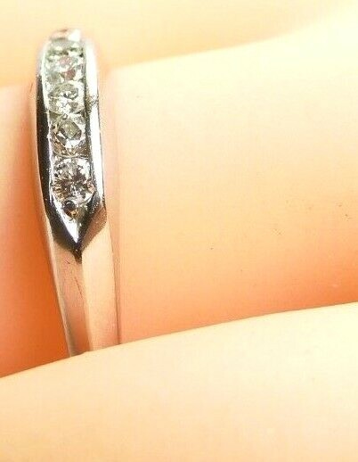 Antique Art Deco Diamond Wedding Band Platinum Ring Size 6.5 UK-M1/2 EGL USA