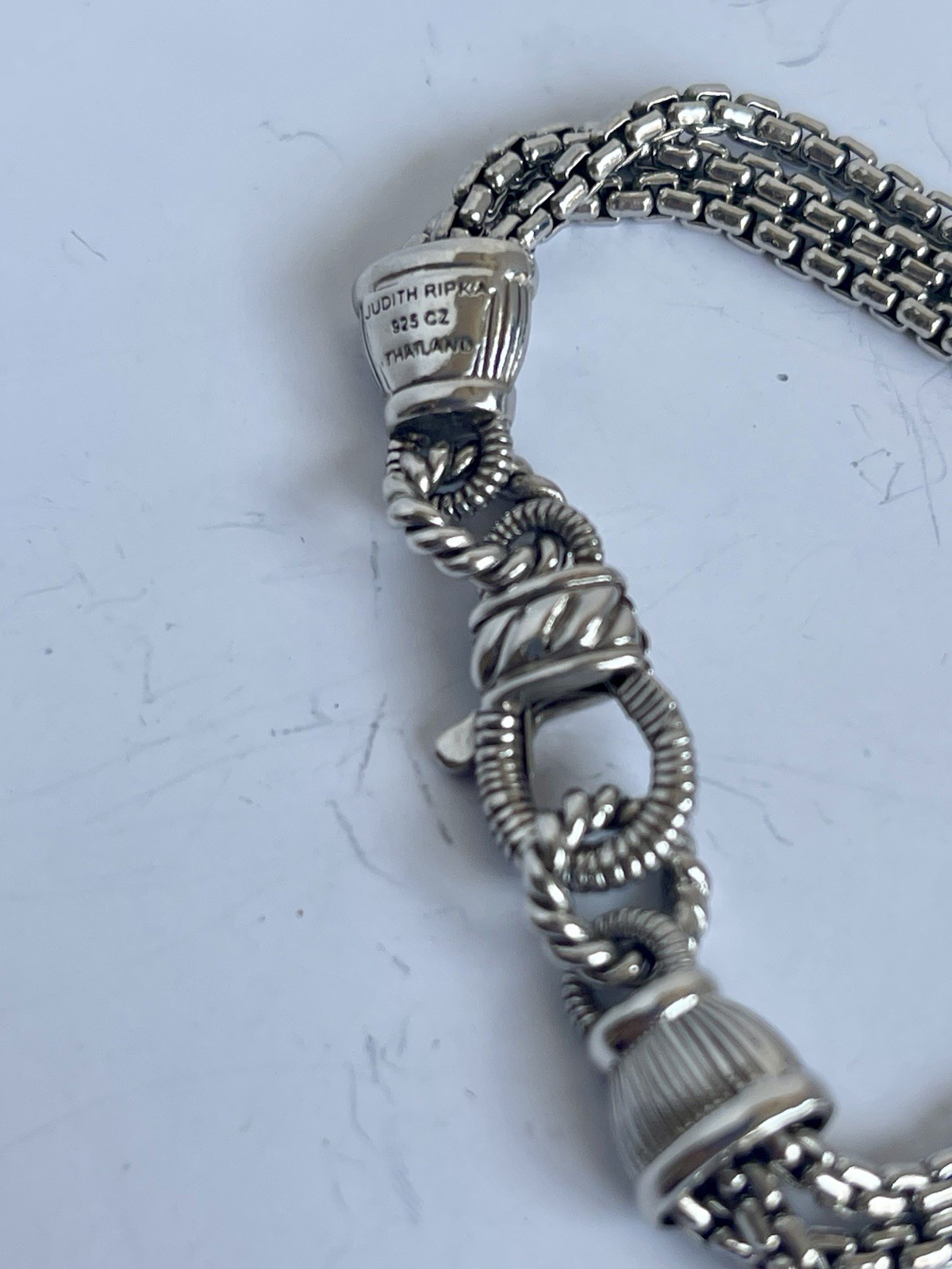 Judith Ripka Sterling Silver 925 & CZ Round Stations 3 Strand Necklace 56g Nice!