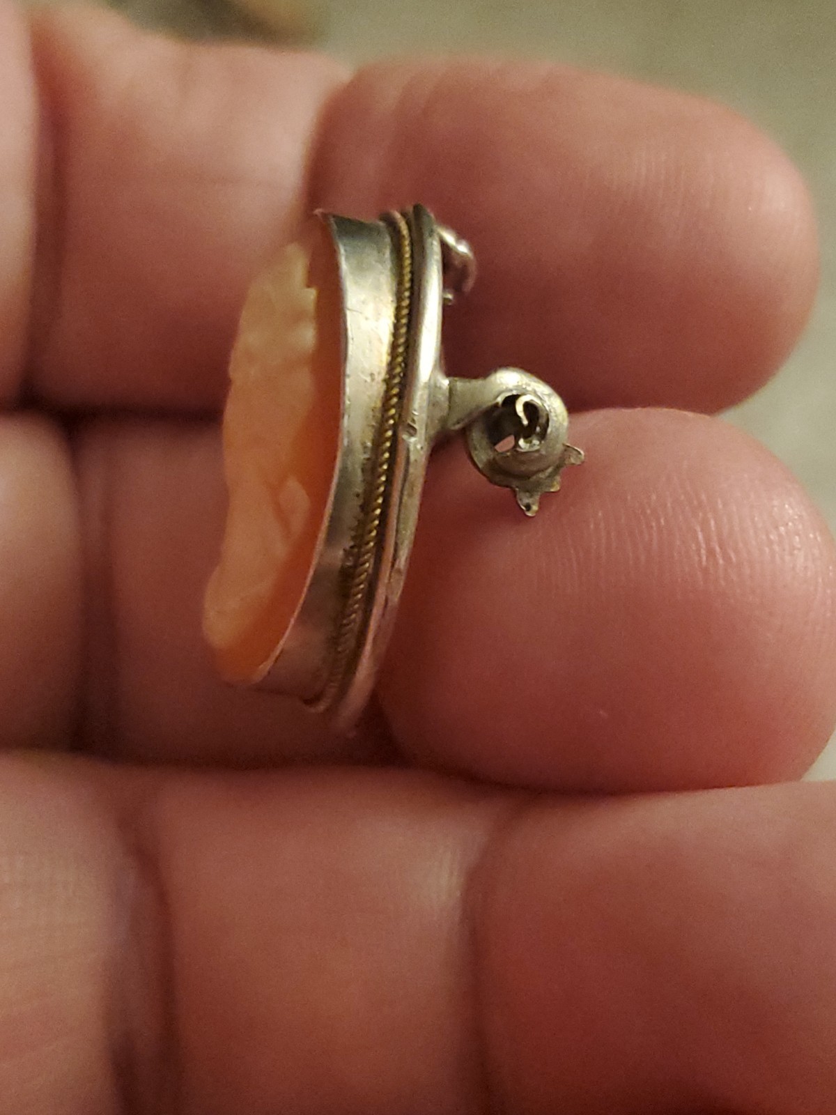 Antique 800 Silver Cameo Pin Or Pendant