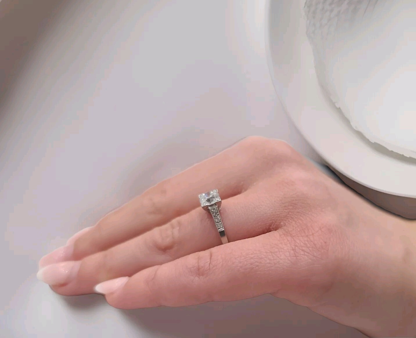 Platinum Vintage Filigree Engagement Ring 0.78ct. Natural Euro Cut Round Diamond
