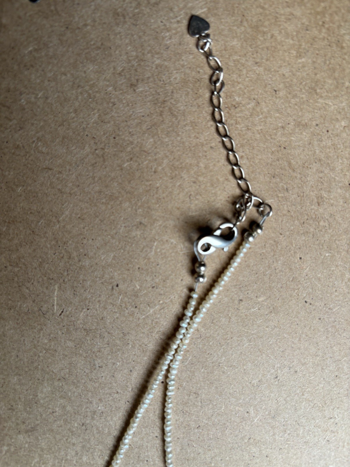 VTG 925 Sterling Tiny Pearl Bead Pressed Flower Cross Pendant Necklace 17”