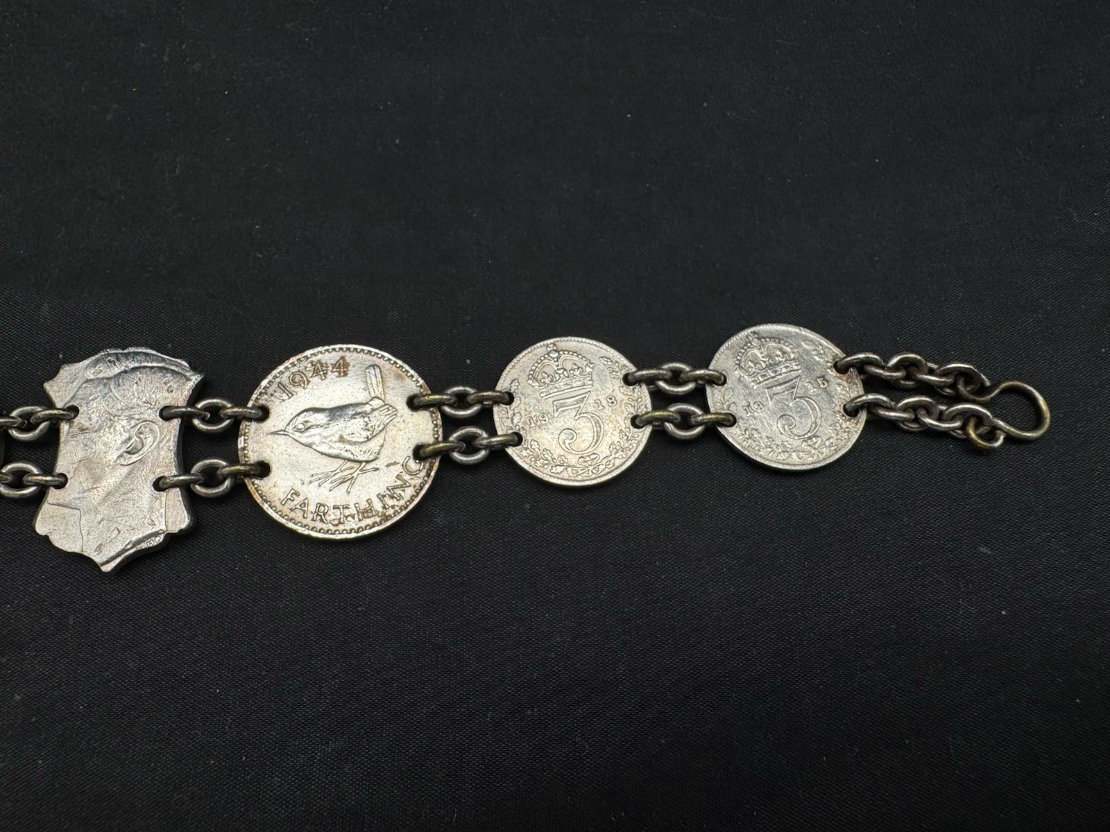 Vintage Coin Bracelet, 7.5″