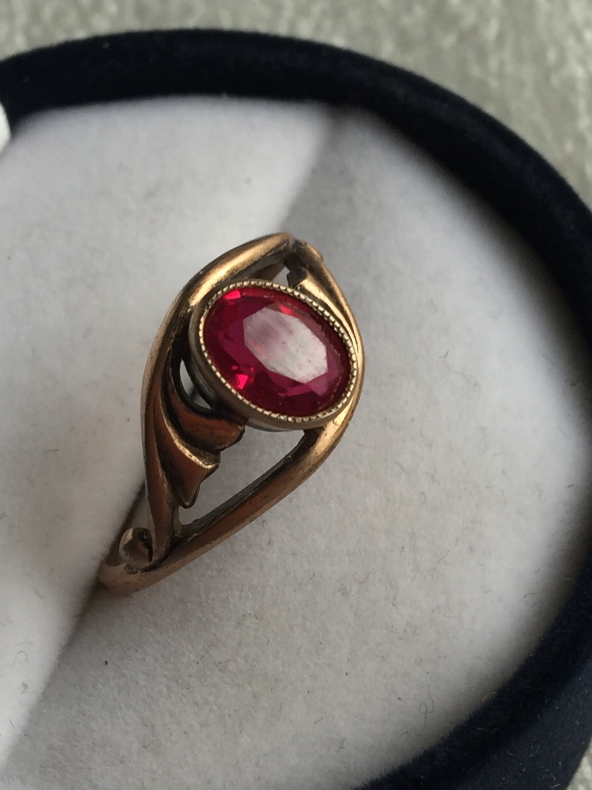 Rings silver 875 red tourmaline lab Russian Soviet Silver vintage USSR old