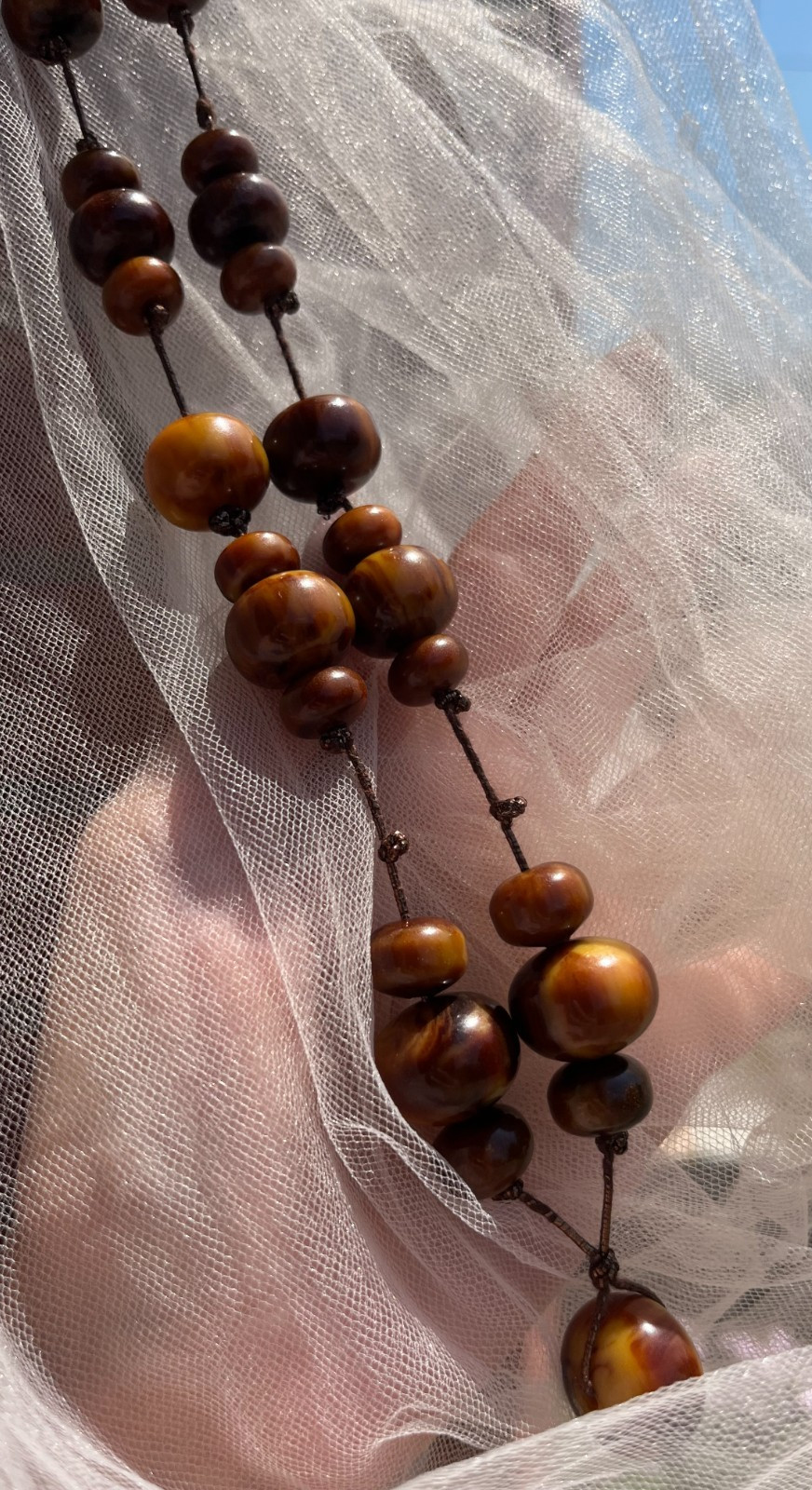 Vintage Butterscotch Egg Yolk Amber Bakelite Tortoise Shell Imitation Bead Neckl