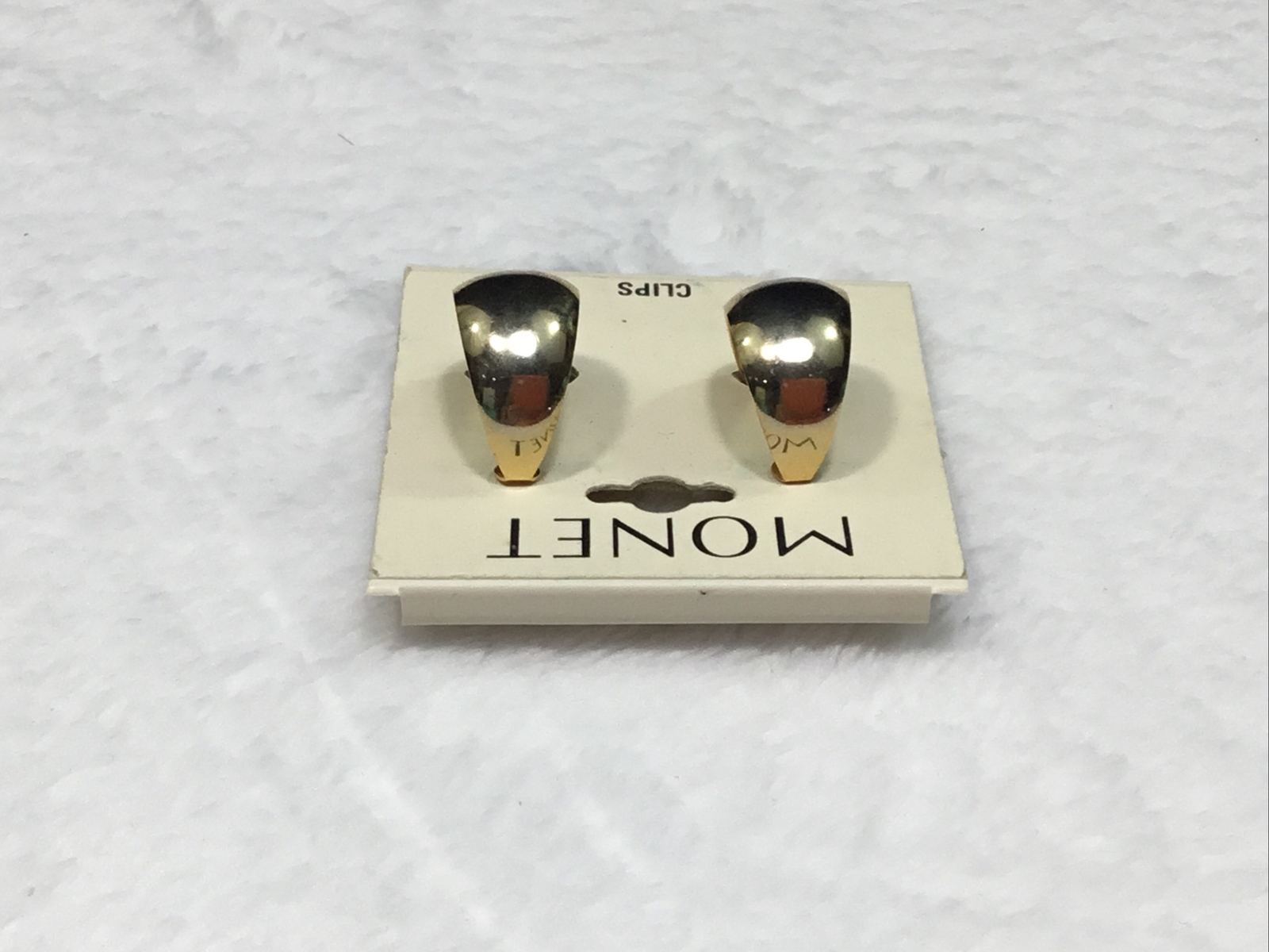 Vintage Rare Monet Gold Clip-On Casual Perfect Daily Wide Hoop Earrings