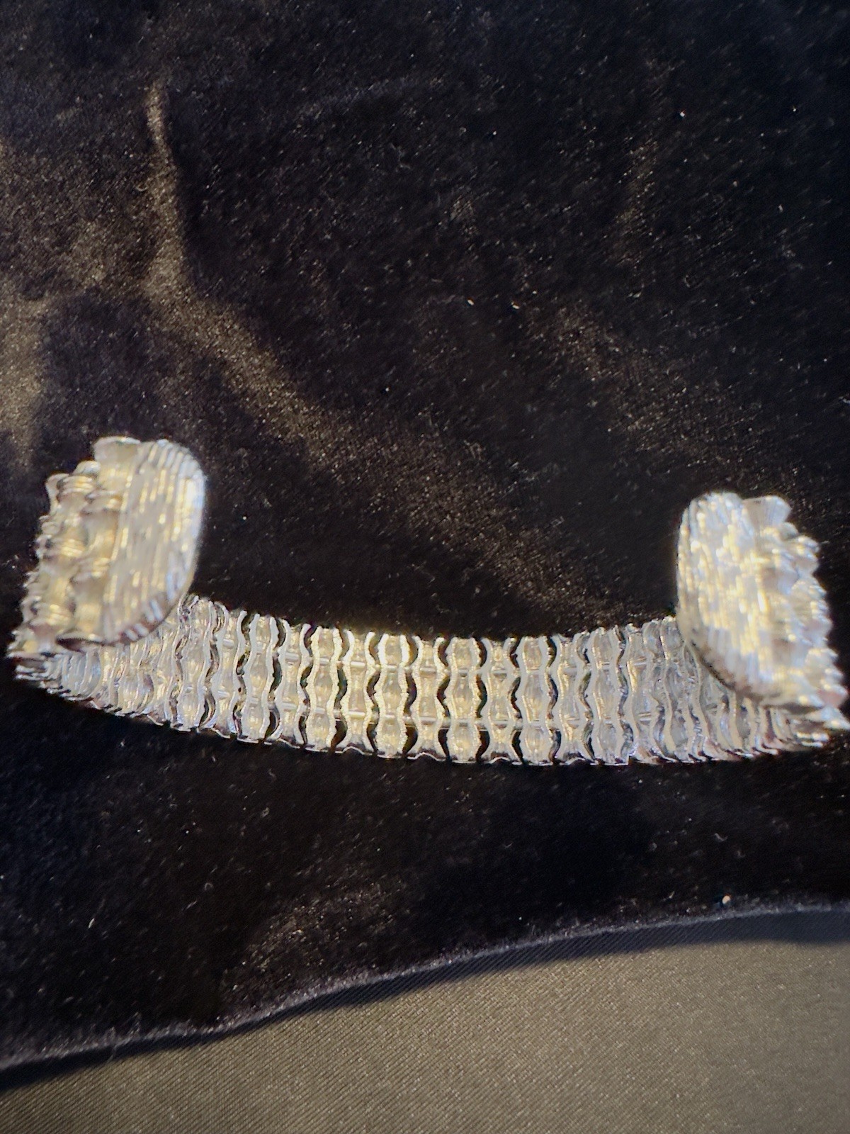 Vintage Cuff Bracelet Bangle Silver Tone Cuff Bamboo Design Good Quality Metal