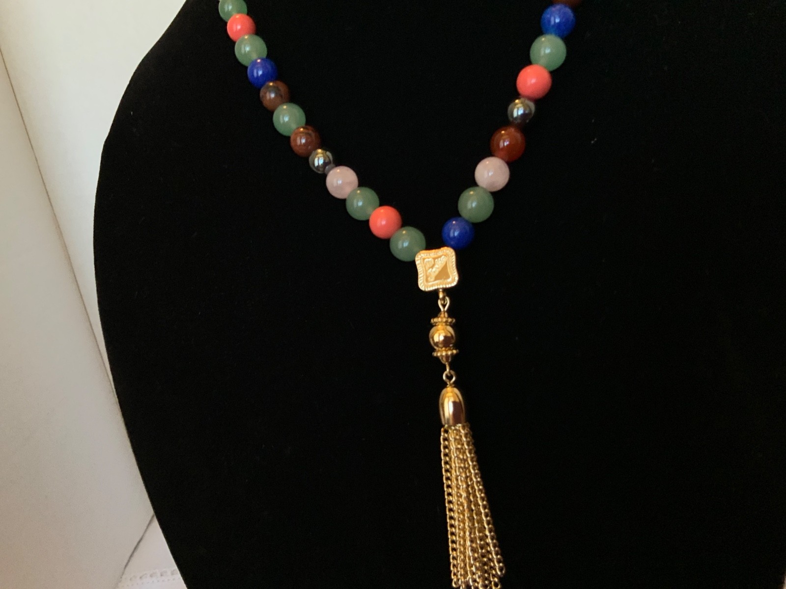 RARE VTG CAMROSE KROSS JBK Jacqueline Kennedy Greek Worry Bead Necklace NIB