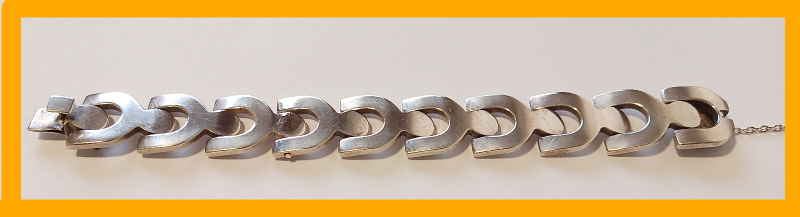 ART DECO SILVER BRACELET Unisex All Ocations 900 Silver 76 Grams