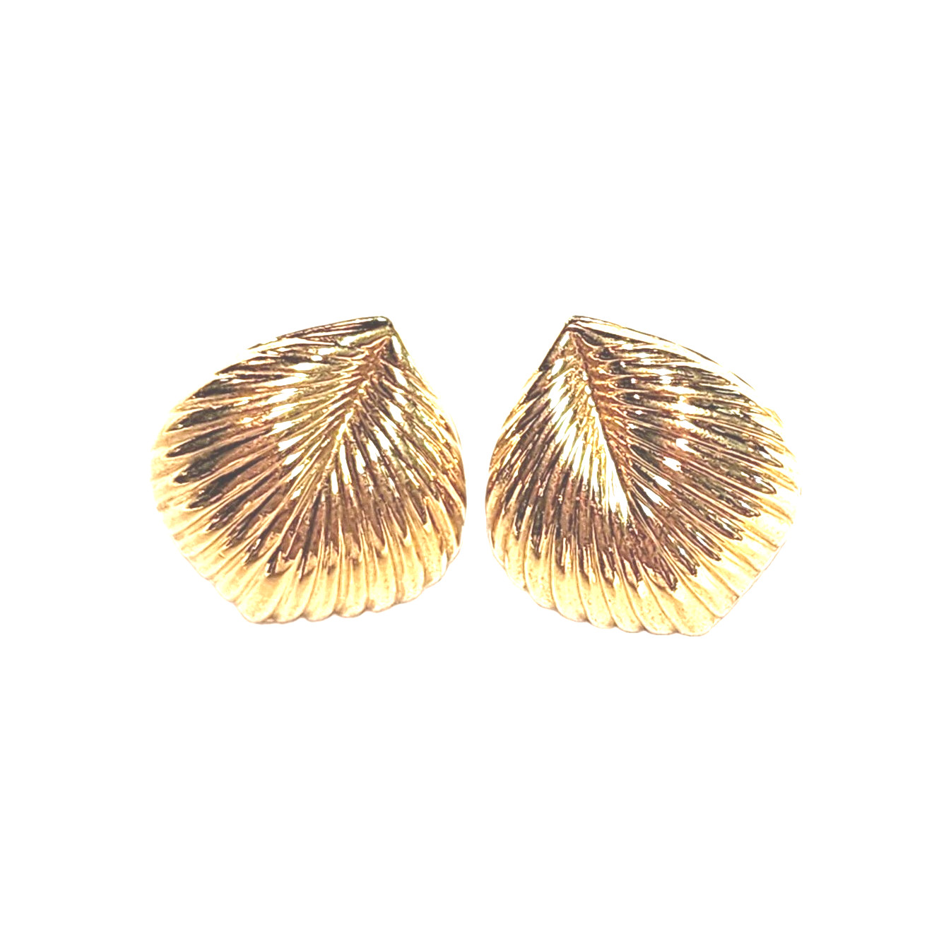 Vintage Napier Gold Tone Leaf Design Textured Post Stud Earrings Leaves Nature