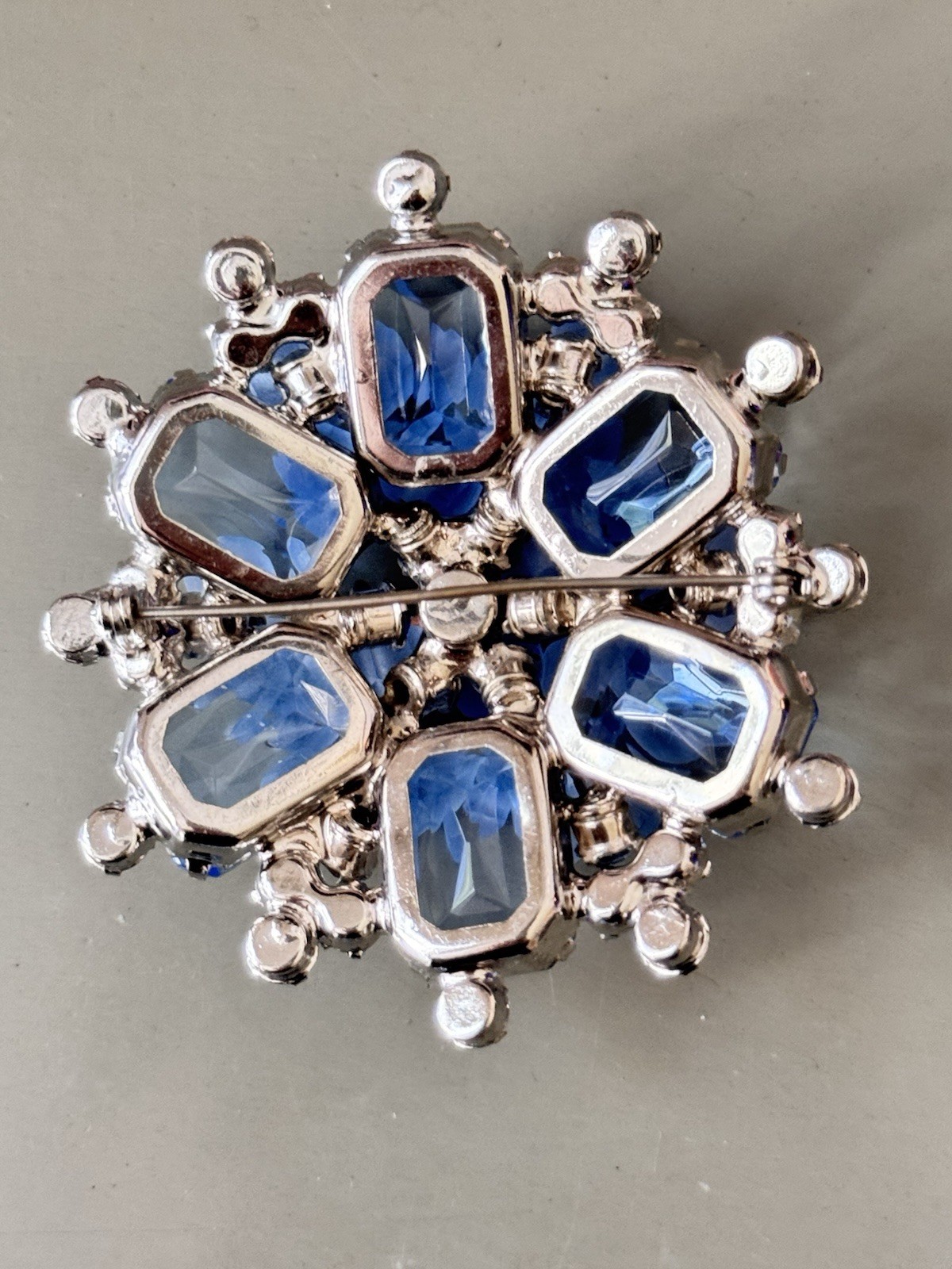 Vintage Verified JULIANA Bracelets, Brooch & Earring Set, Blue Octagon & Beads