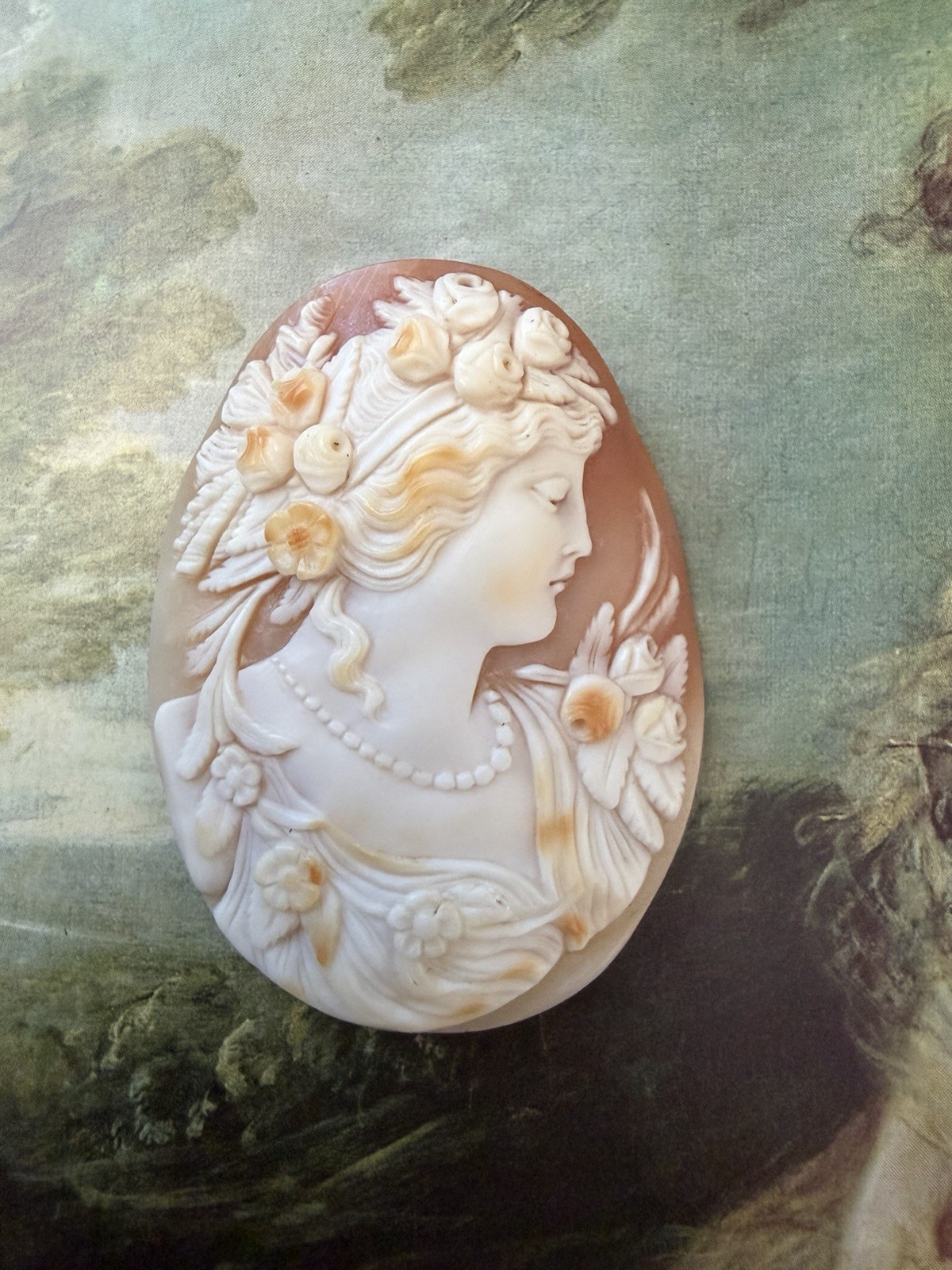 LARGE Victorian Loose Italian Carved Shell Cameo 52x39mm.