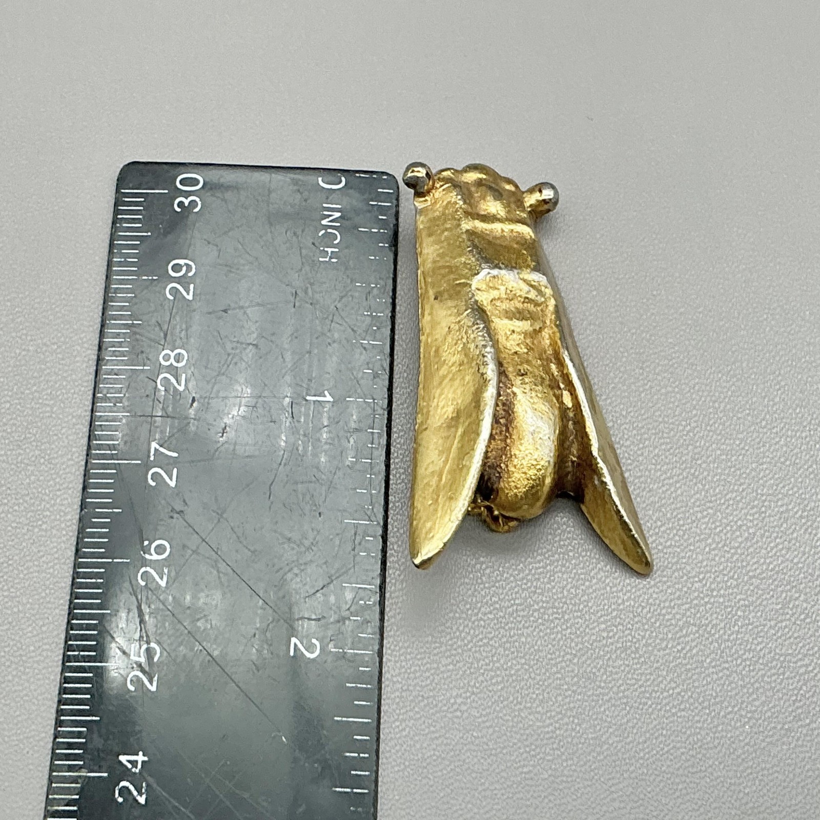 Alva Museum Brooch Abstract Insect Brass Gold Tone Figural Artisan Retro Pin