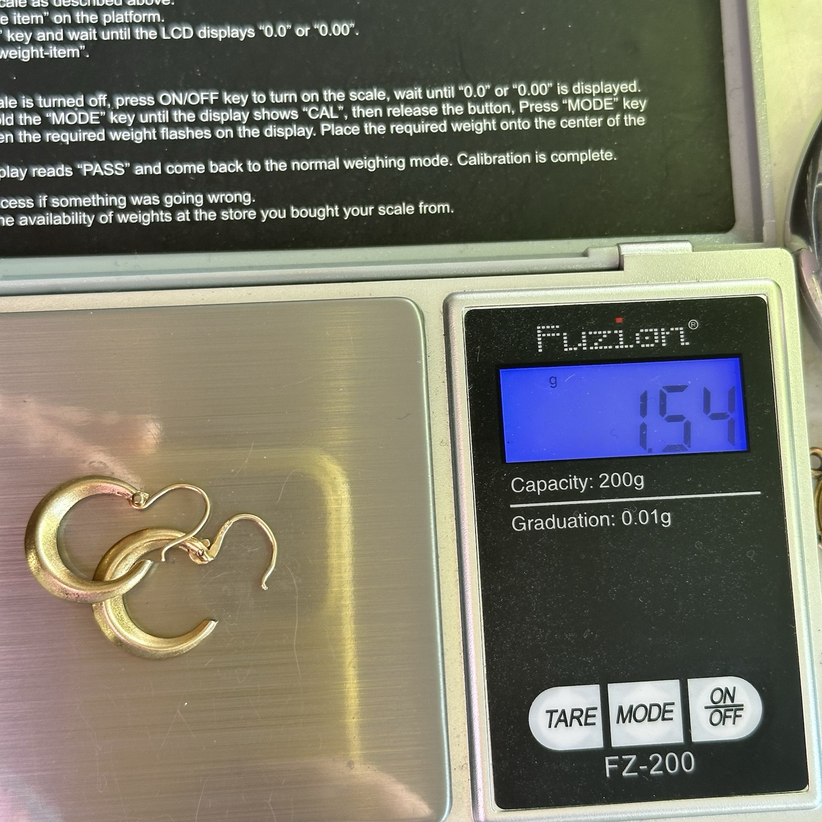 VINTAGE 14K YELLOW GOLD SMALL HOOP EARRINGS 1.53 GRAMS
