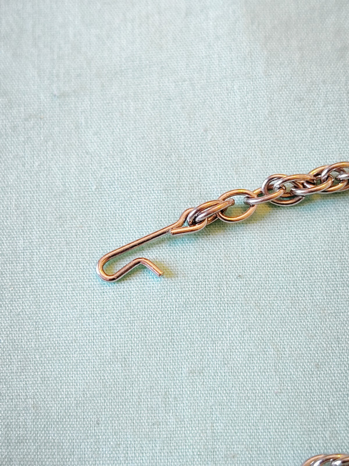 Open Work Filagree Panel Link Necklace Silver Tone 16.5in Shepard Hook