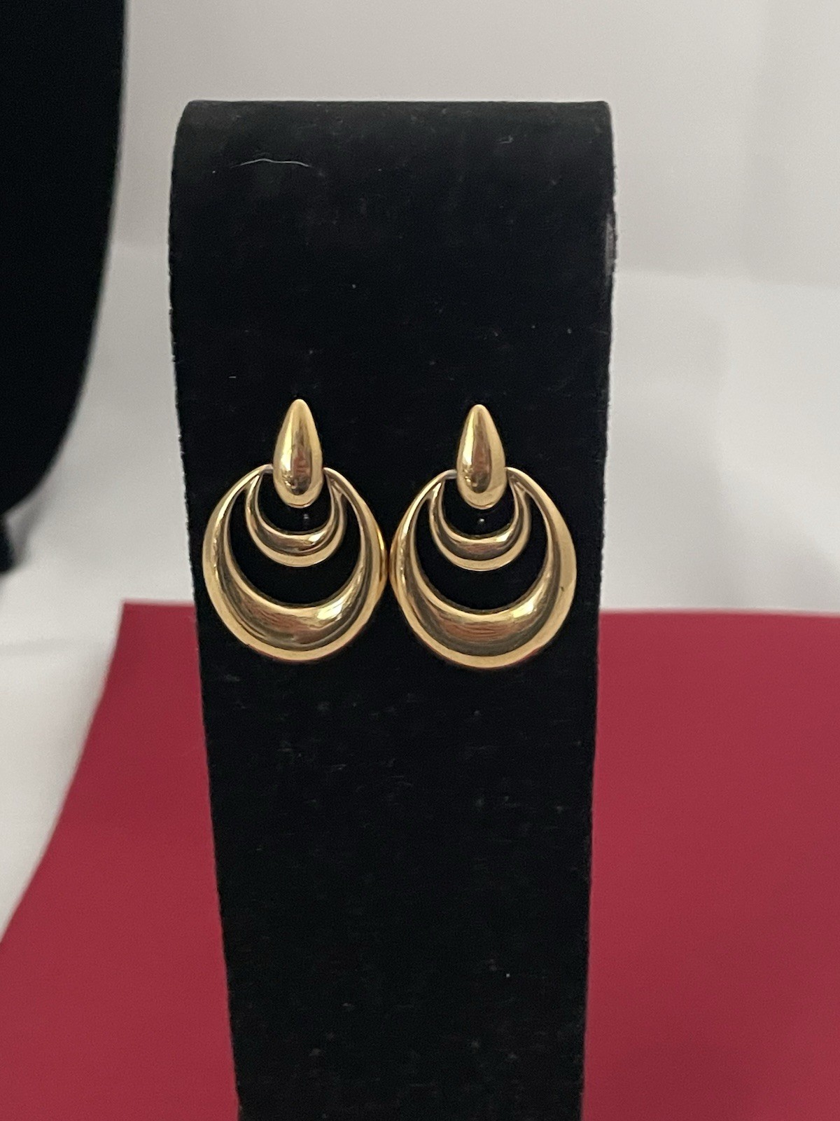 Vintage MCM Retro Napier Gold Tone Door Knocker Earrings