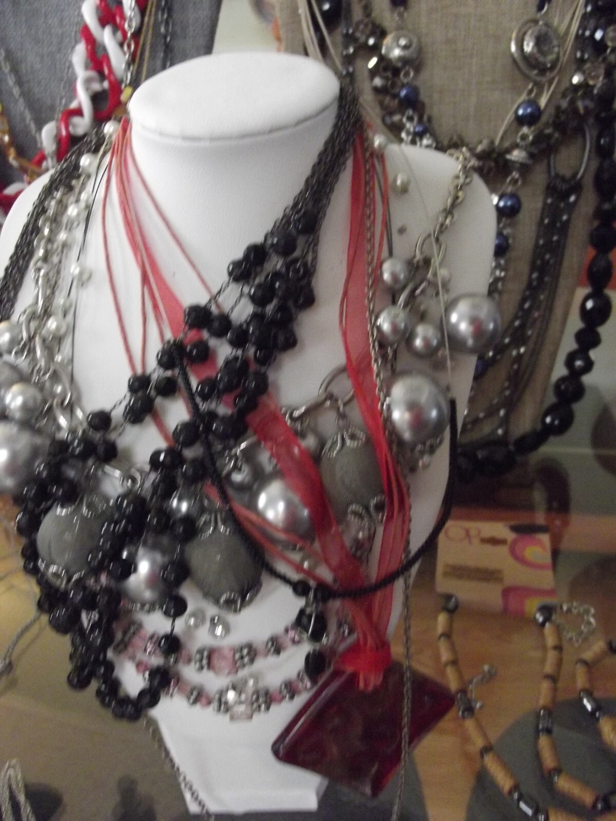 Lot of 50+ Necklaces Vintage 2 Now Some signed ,Stone, Glass, Shell, Acrylic Etc