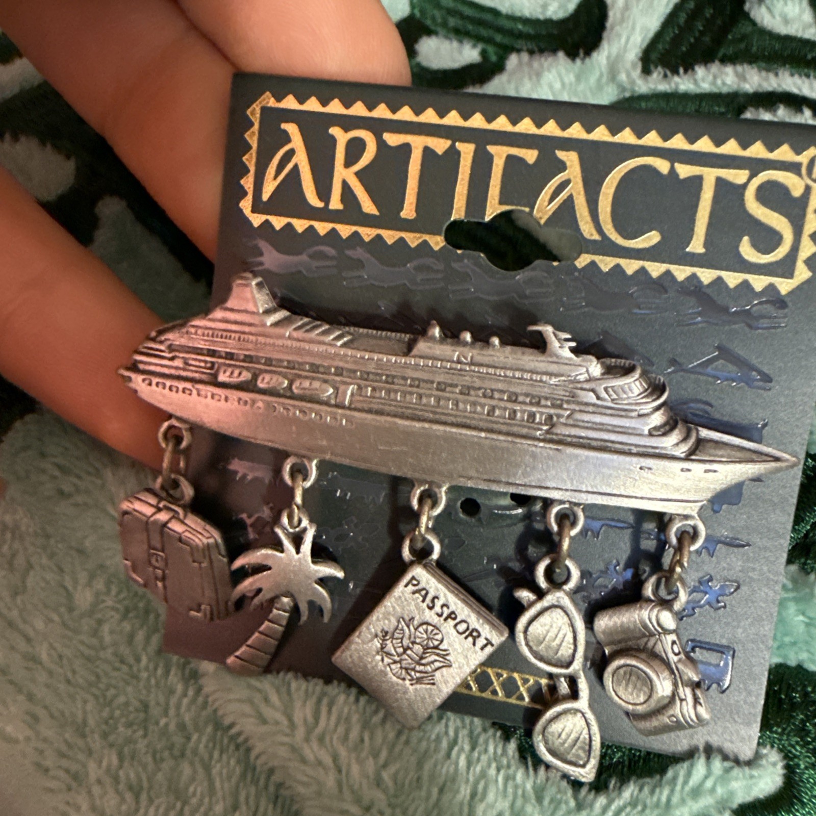 VTG Pewter Cruise Ship Brooch
