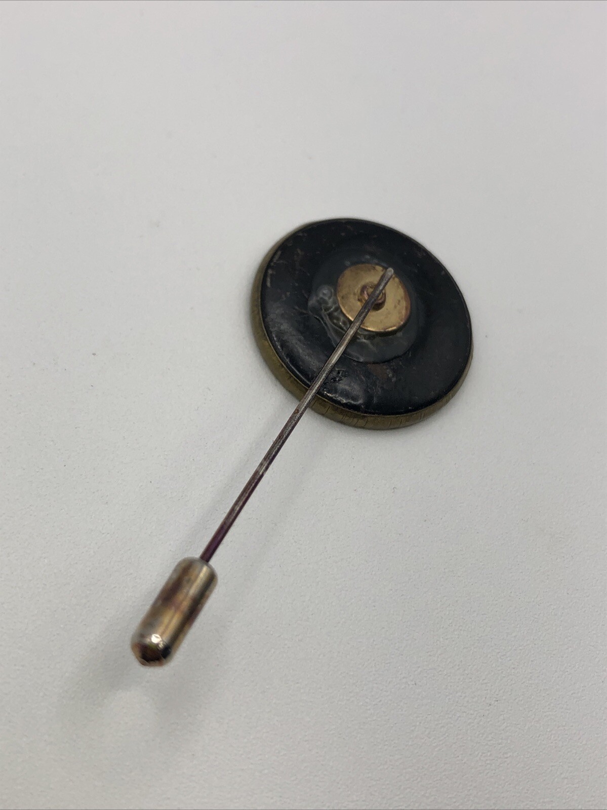 Vintage Antique Metal Picture Hat Pin Lapel Button VICTORIAN BUILDINGS