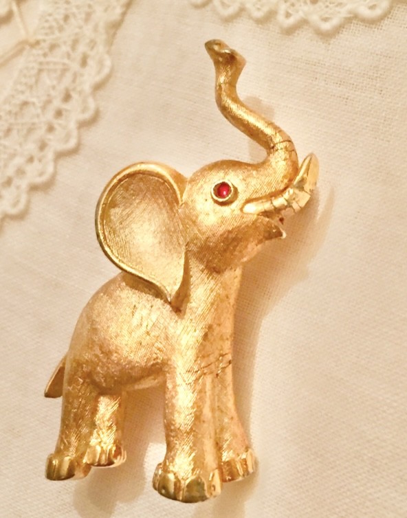 Silver Elephant Earrings Pewter Safari Drop Dangle Jim Clift GOP 80s Vintage