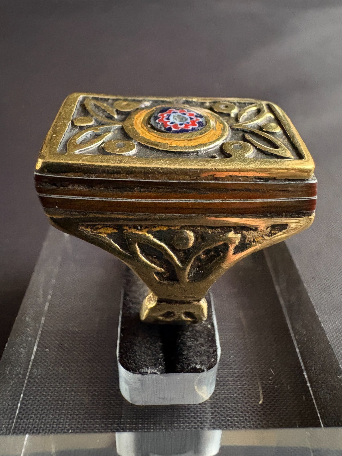 Moroccan Tuareg Brass Ring Large Berber Sahara Handmade Ring Size 9.5 US