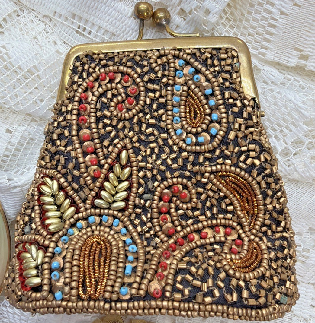 Jewely Lot Estate Scarf Rings Keys Beaded Bag Purse Gloves Pin Dish SEE PICS