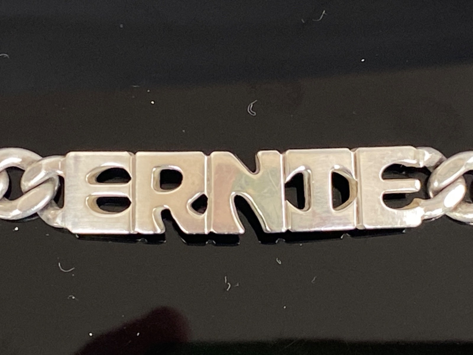 LEONORE DOSKOW Vintage Sterling Silver “Ernie” ID Bracelet – 34.8g / circa 1978