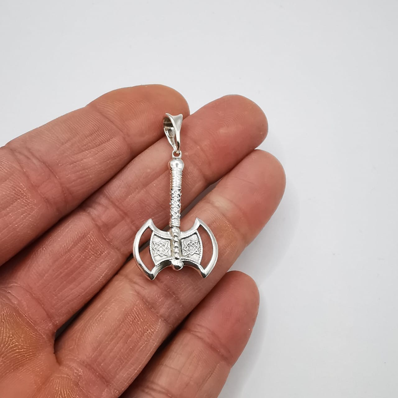 Vintage 925 Sterling Silver Perun’s Axe Pendant – Handmade, 4.23g