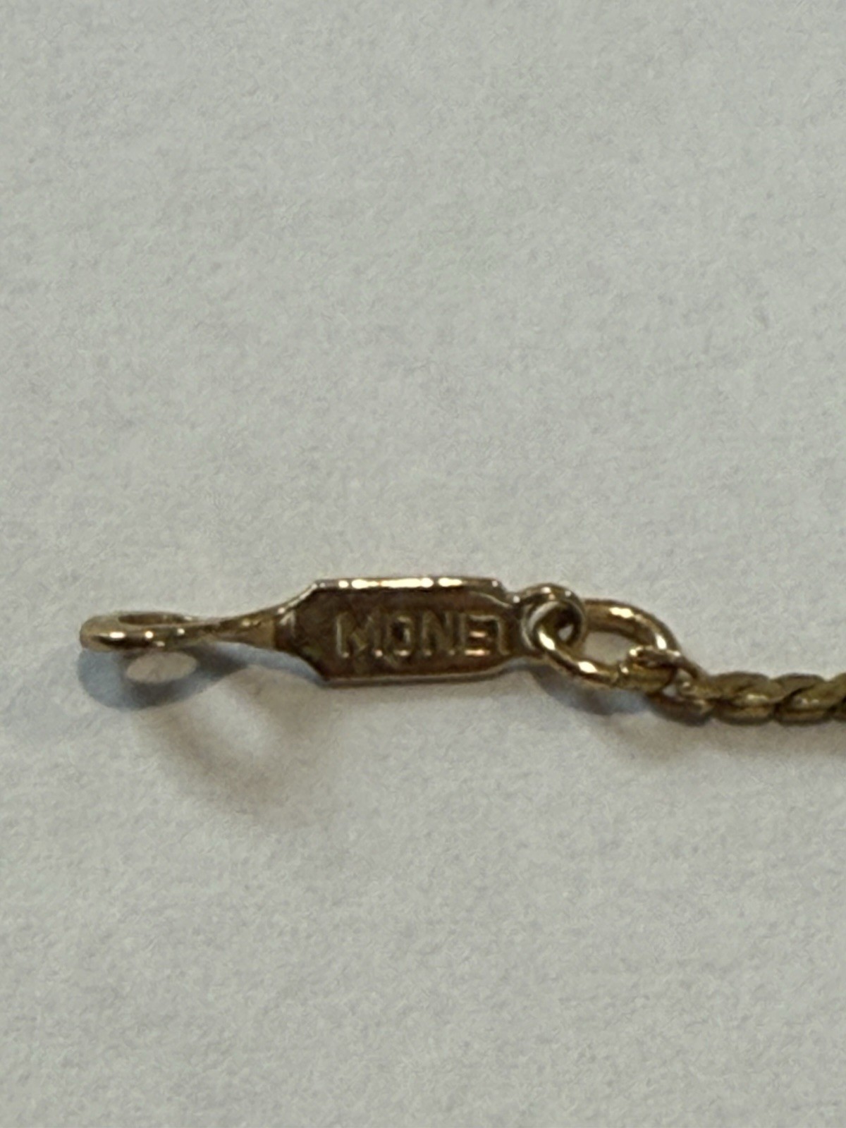 Vintage Monet Gold Tone Chain Bracelet Sister Clasp Signed 6.5″