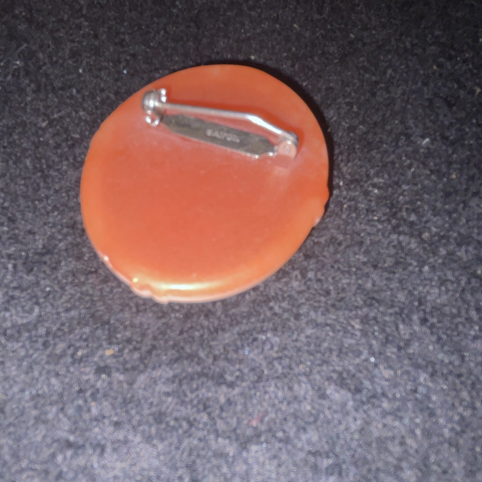 Oval Cameo-Style Floral Brooch Pin – Orange & White, Flowers & Plants
