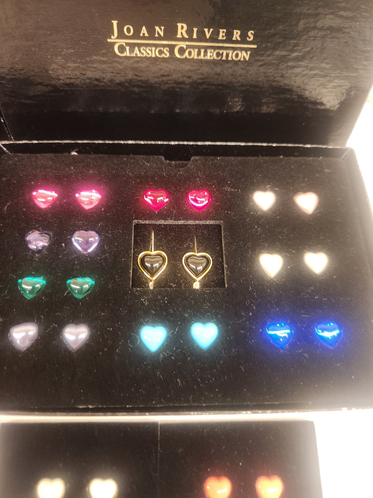 Vtg Joan Rivers Magnetic Hearts Interchangeable Necklace & Earrings Set See Desc