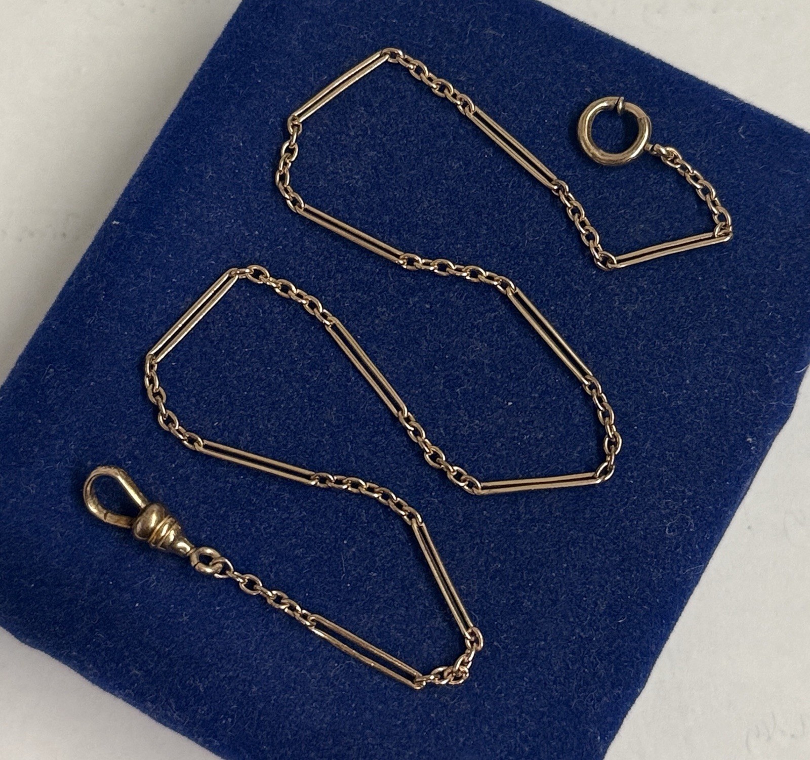 Paperclip Gold Filled Watch Chain Cable Fob 13” 2mm victorian Gf Figaro Link