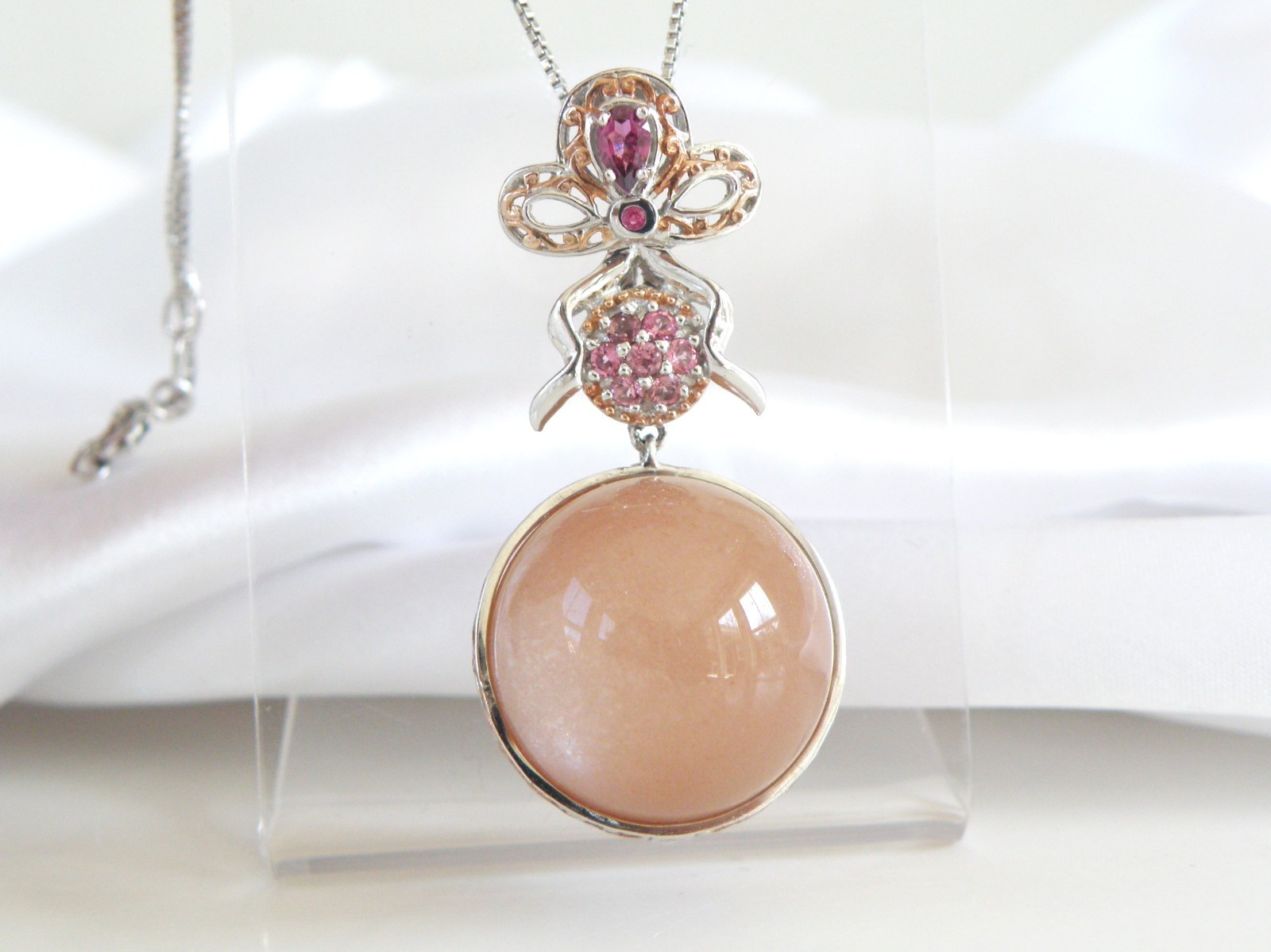 Sterling Silver 925 Gems En Vogue Michael Valitutti Moonstone Orb Pendant