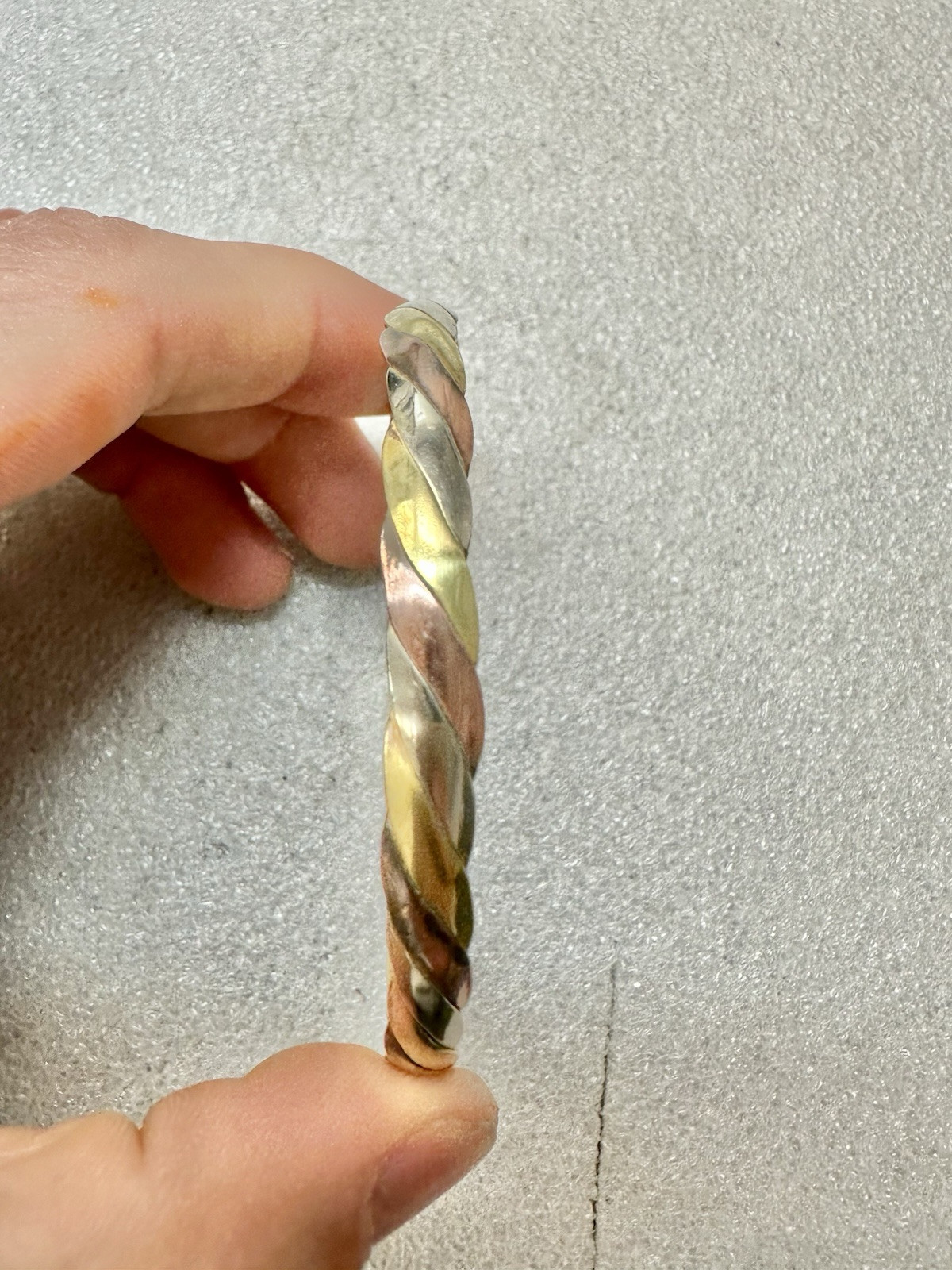 Mixed Metals ALPACA Mexico Braid 2.5” Diameter Bangle Bracelet