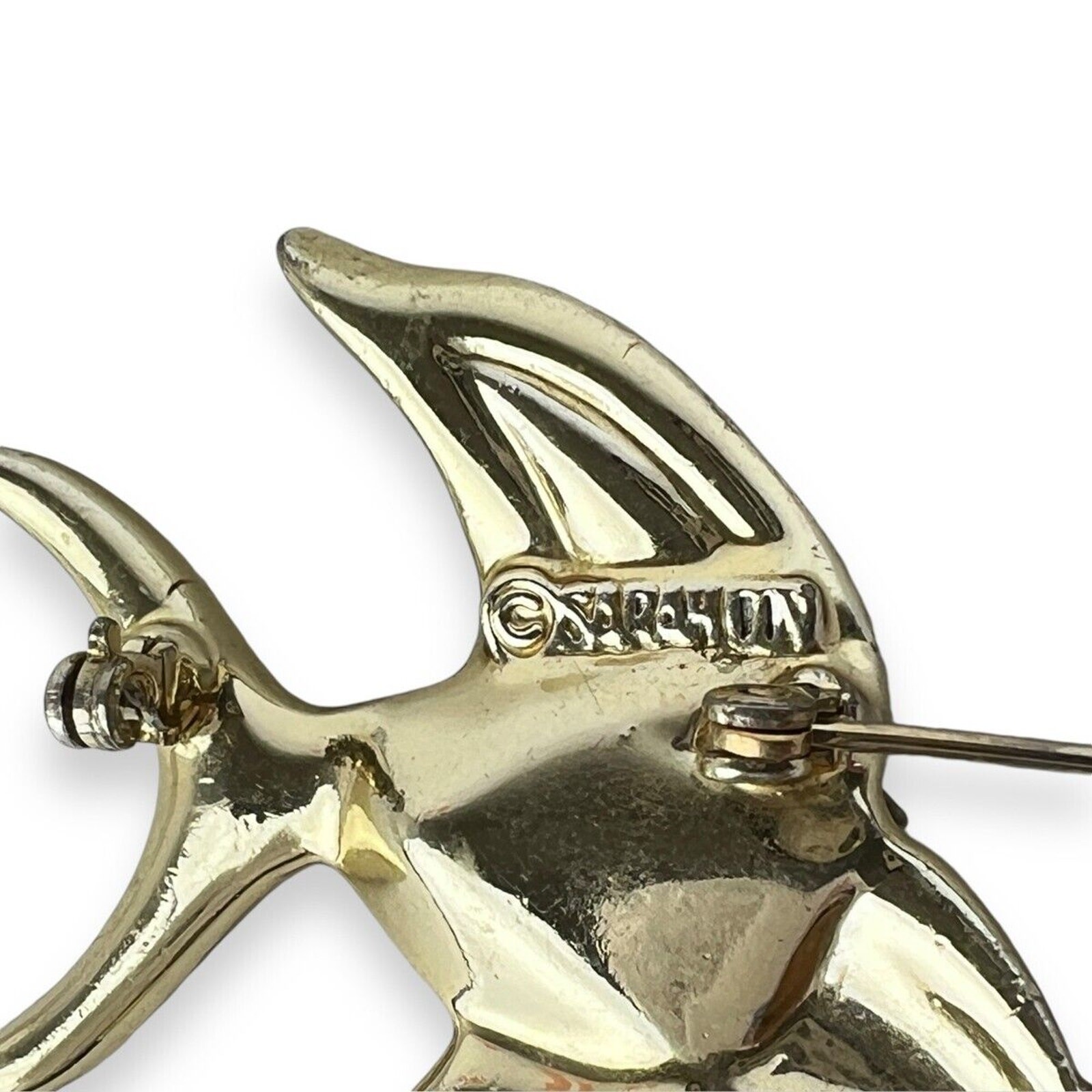 Sarah Coventry Brooch Tropicana Fish Pin Sparkly Faceted Stone Gold Tone Vintage
