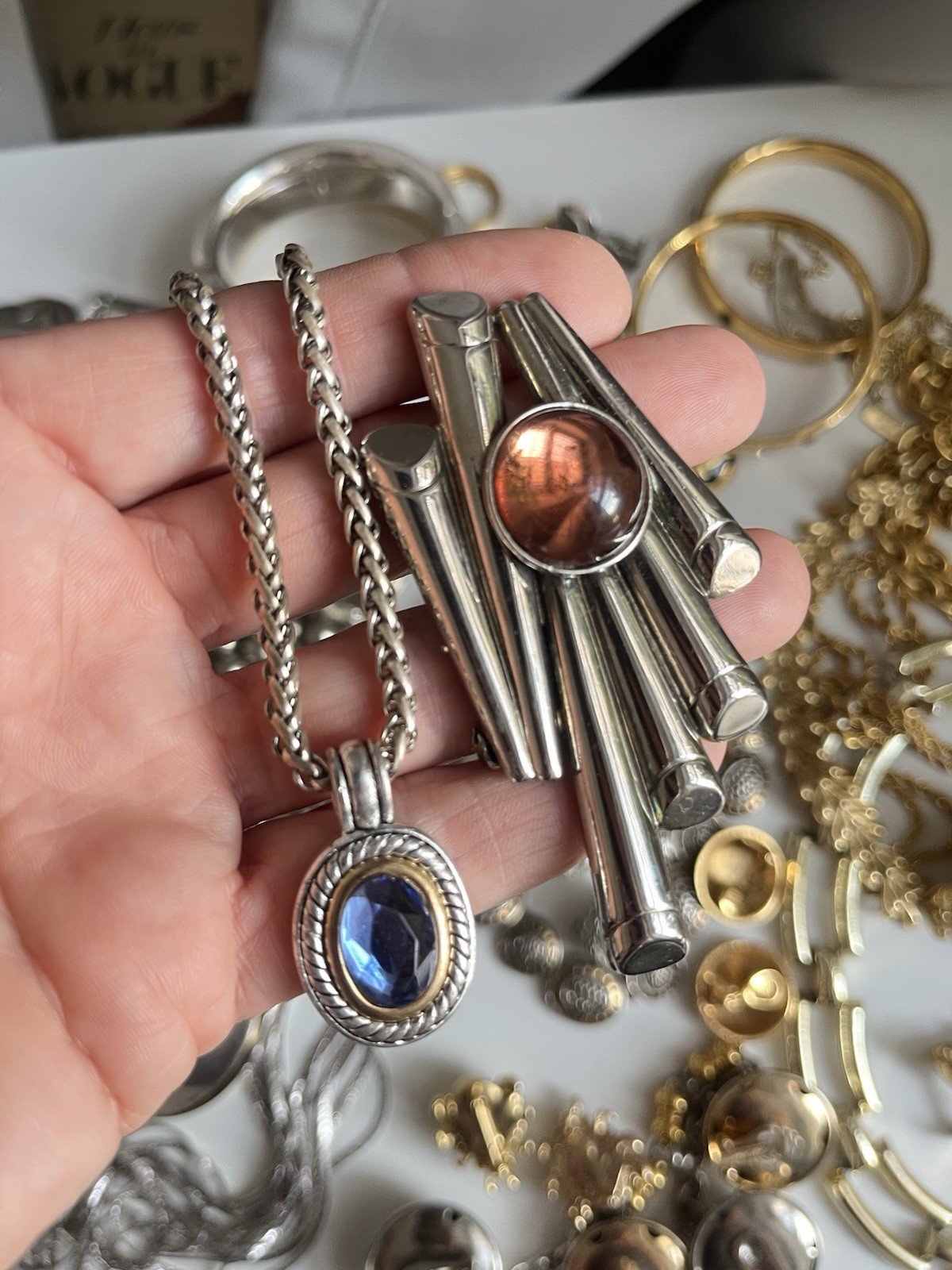 Vintage Jewelry Lot Monet Trifari Art Brooch Necklace Earrings 1960-1990’s