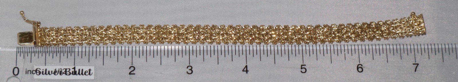 Vintage Sterling Silver Italy Gold Wash or Vermeil? 7 in Mesh Bracelet 18 grams