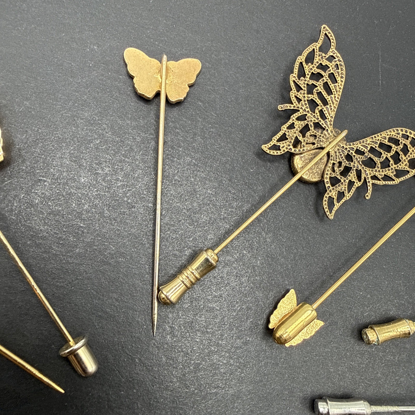Lot Of Stick Pins – All Butterflies Silver Gold Tone Filigree Cloisonné J57