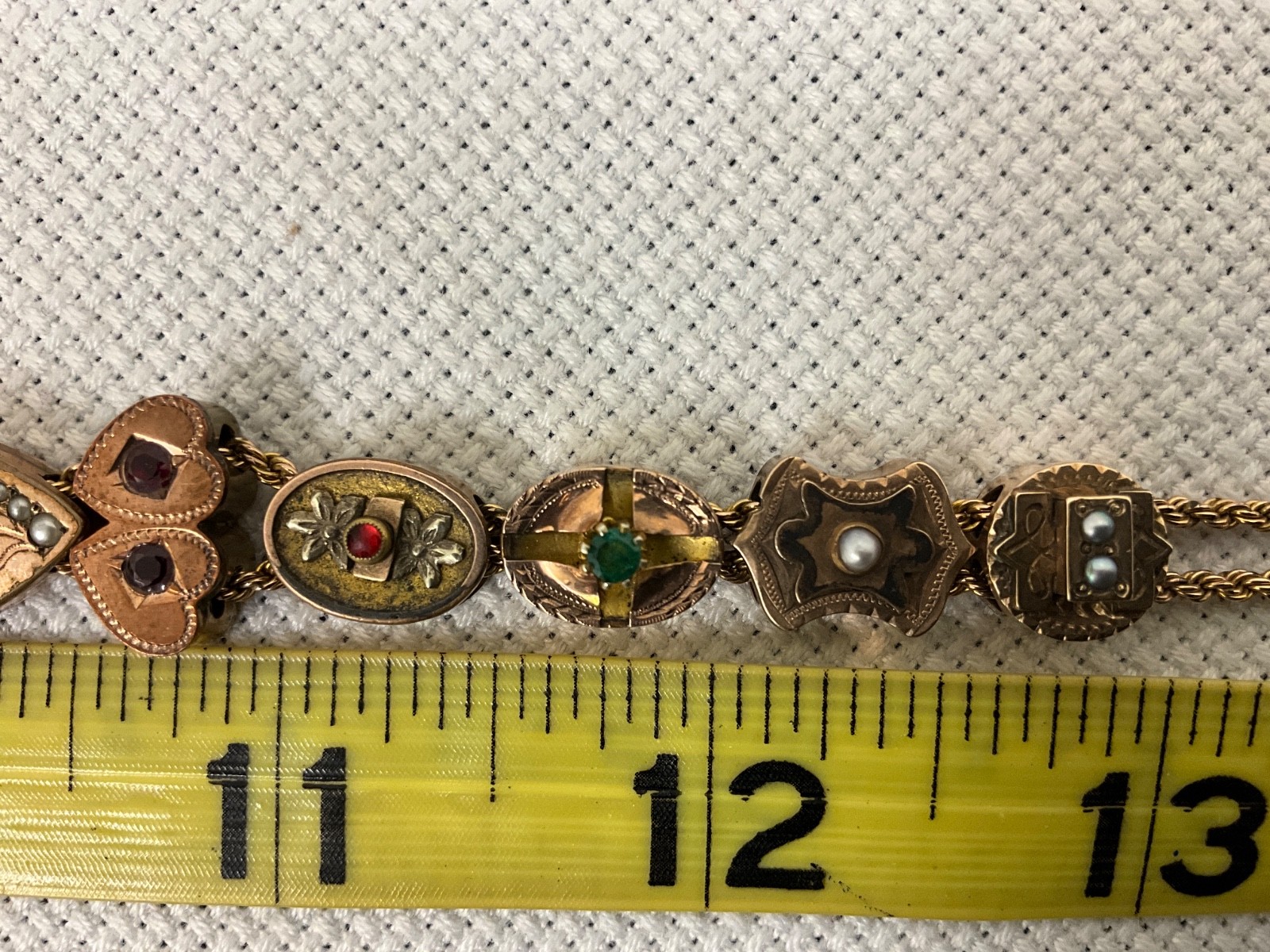 Fabulous Antique 8 Slides Victorian Gold Filled Watch Chain Necklace