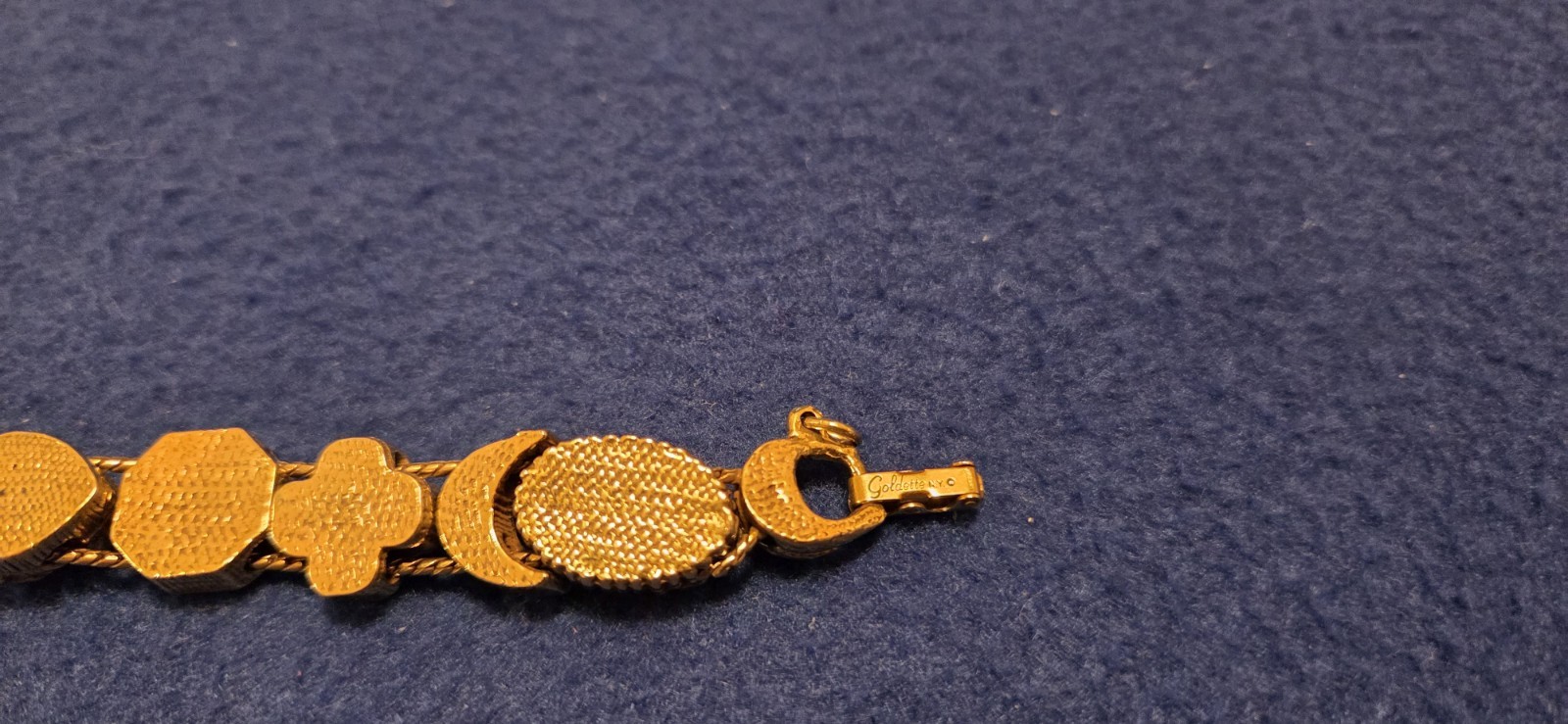 Vintage Goldette NY Victorian Revival Slide A Charm Bracelet. Excellent Cond.
