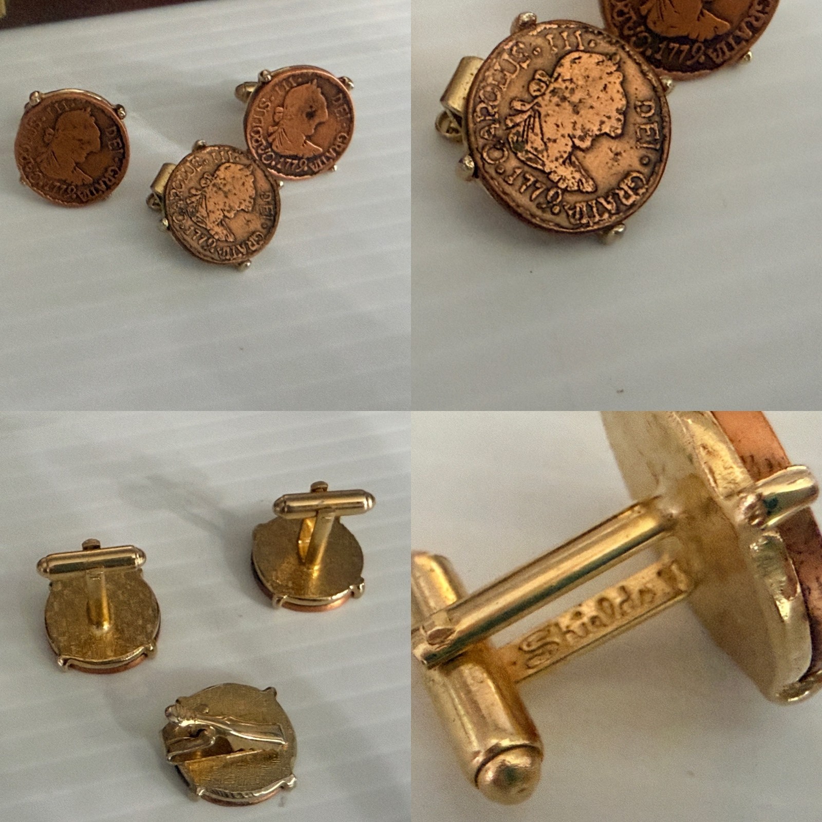 Vtg Lot of Men’s Jewelry Box Cuff Links Tie/Bar Clips Studs Pins