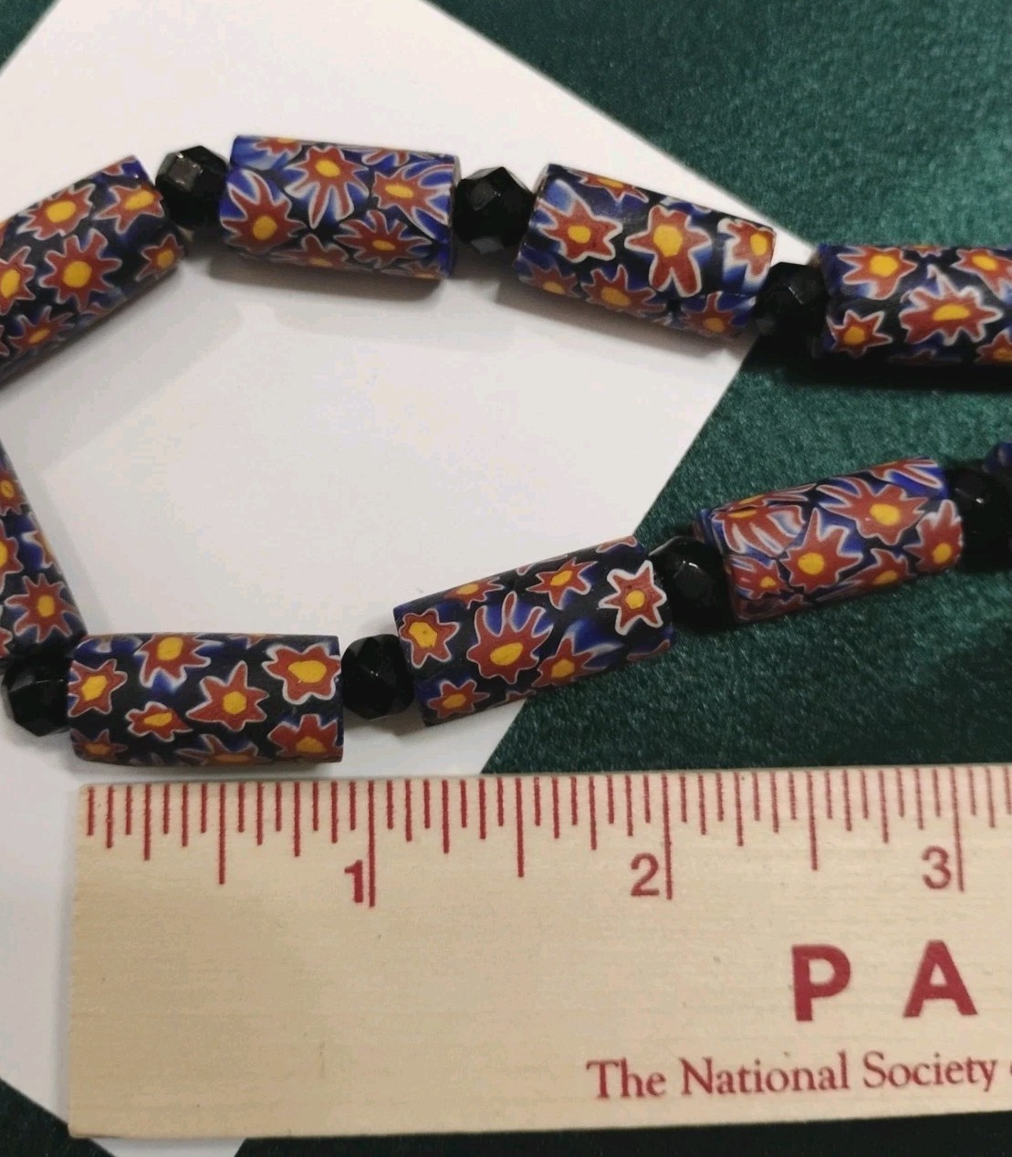 Very Vintage AFRICAN TRADE Beads Venitian Glass .925 Silver Clasp 17″ Necklace!