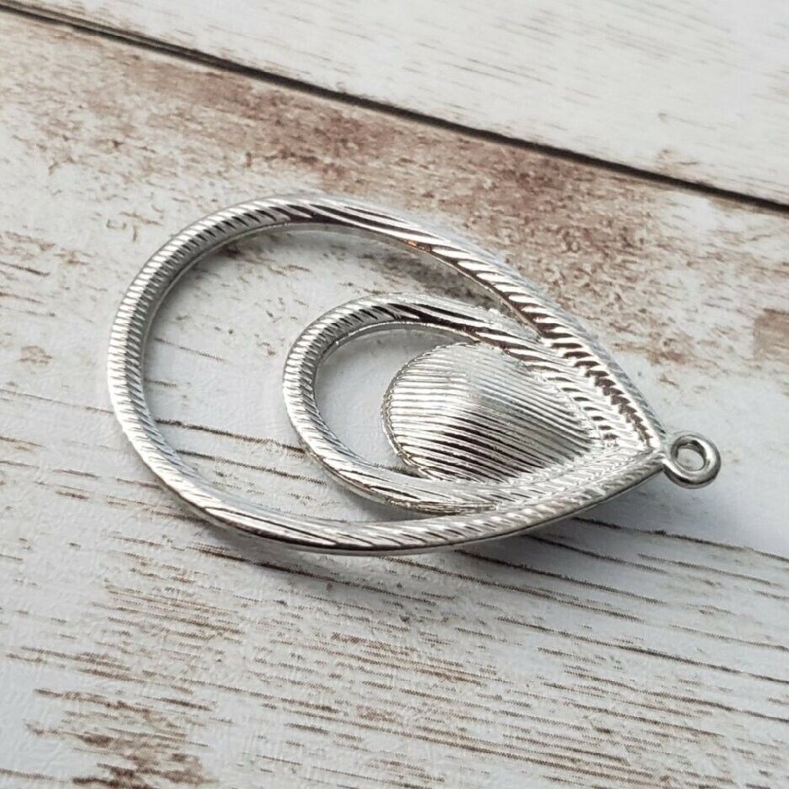 Vintage Pendant – Large Pink & Clear Gems – No Chain Included