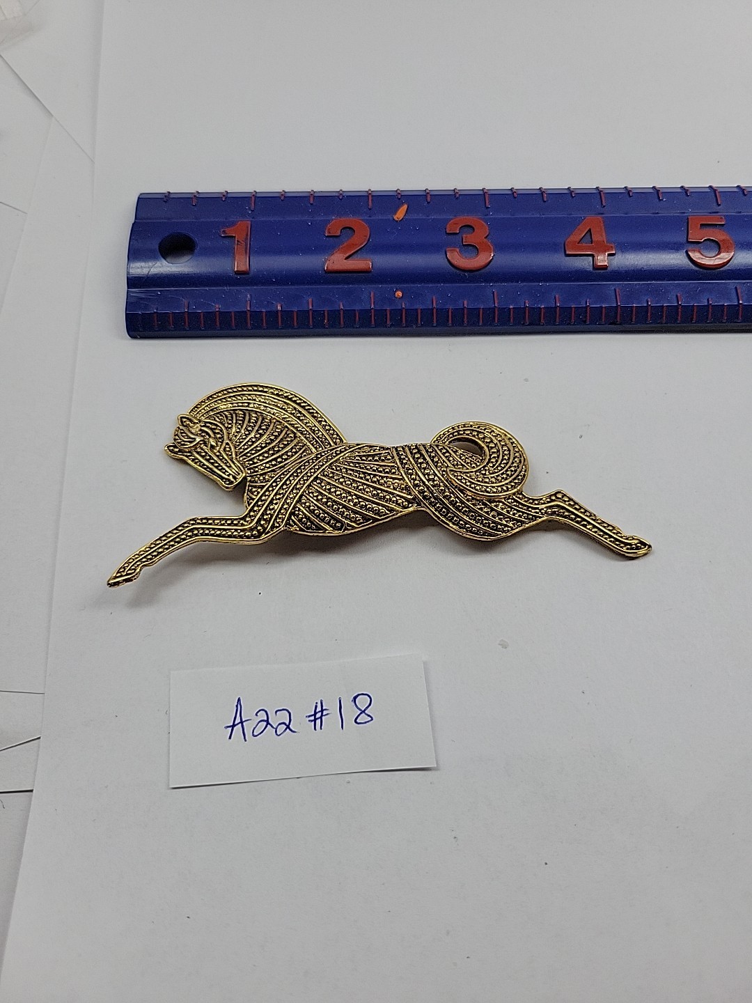Running Trojan Horse Brooch Gold Tone Vintage Brooch