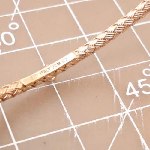 JCM Jewelry bracelet 18K rose gold clad 925 sterling silver DMQ stations 7.25in