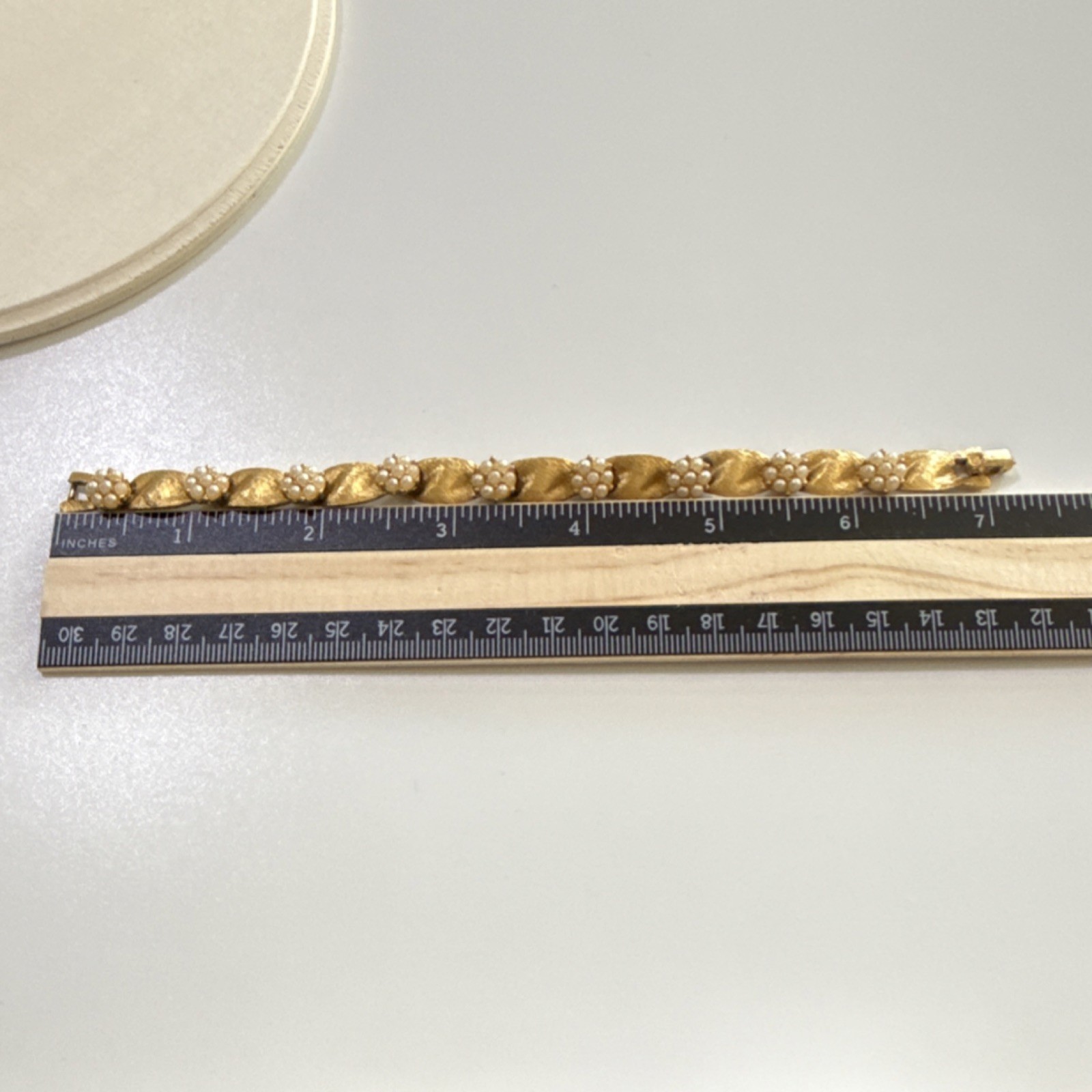 Vintage Crown Trifari Gold Plate Birthday Ribbon Bracelet