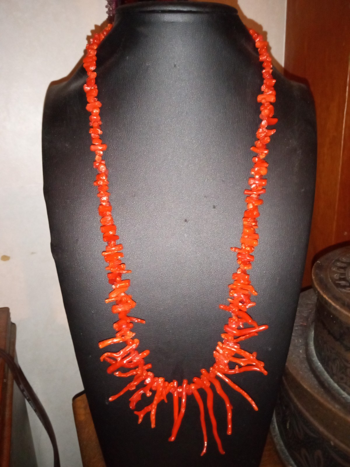 Vintage Graduated Coral Branch Necklace Vintage Genuine Natural 22″