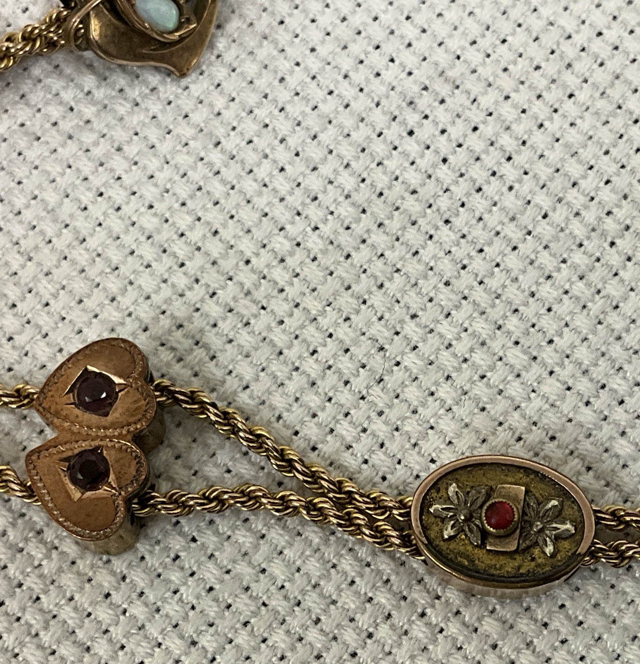 Fabulous Antique 8 Slides Victorian Gold Filled Watch Chain Necklace