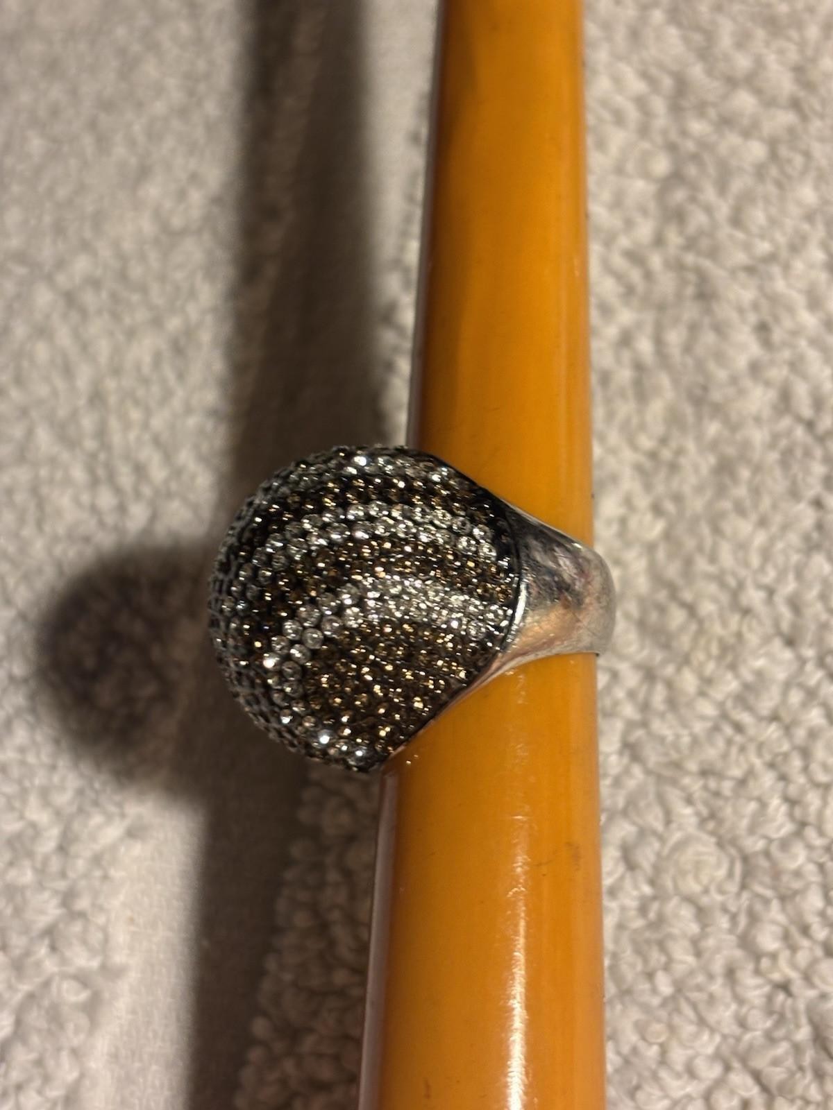 Vintage Henri Bendel Large Scale Rhinestone Dome Ring Size 7