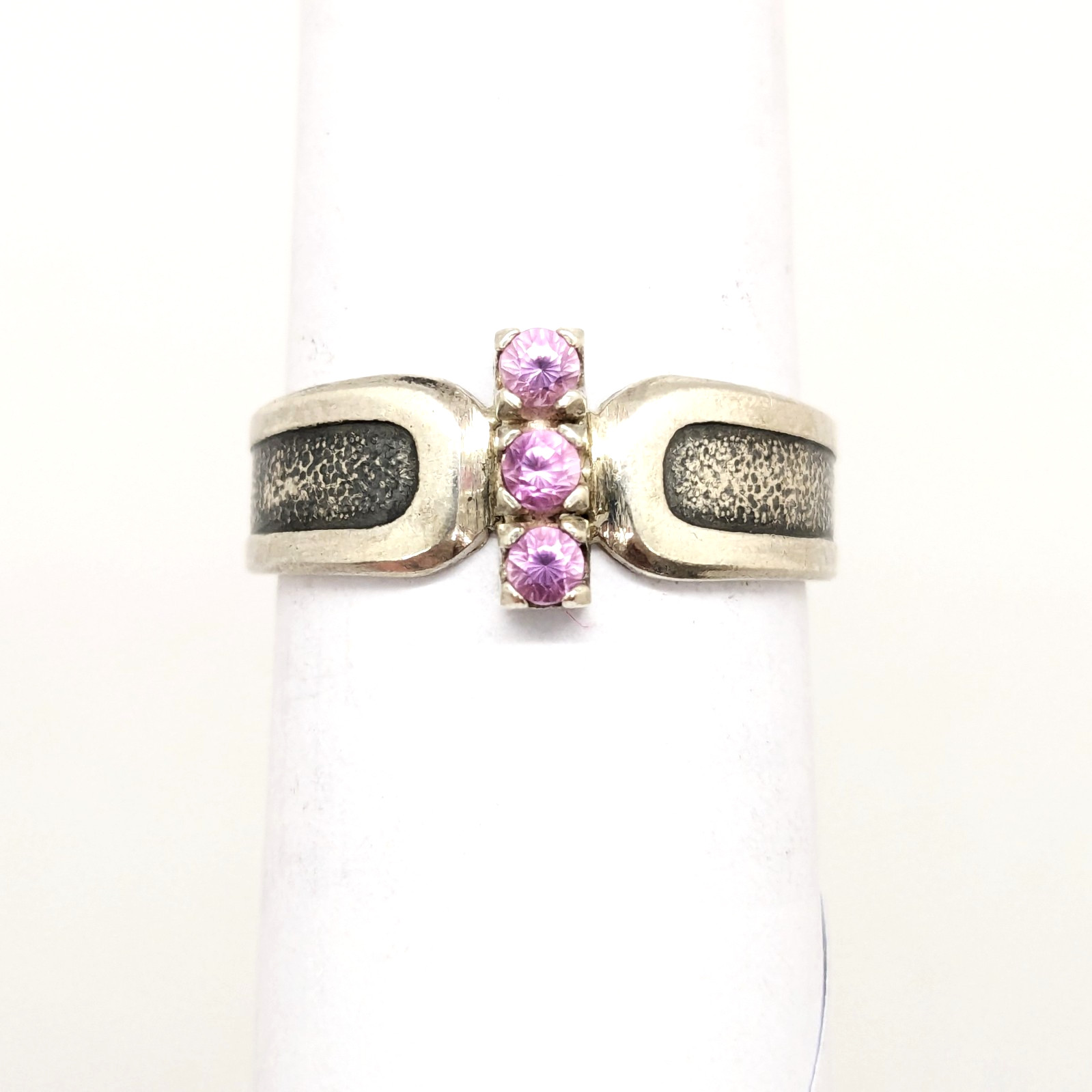 Vintage Elegant RING Silver 925 with Chic Bright Stones -size: 8US (18.5mm)| #46