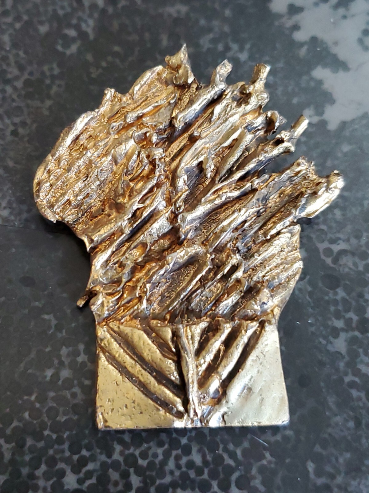 Vintage 1978 Jewish Reisinger Fire Torch Designer Signed Pin Brooch Pendant